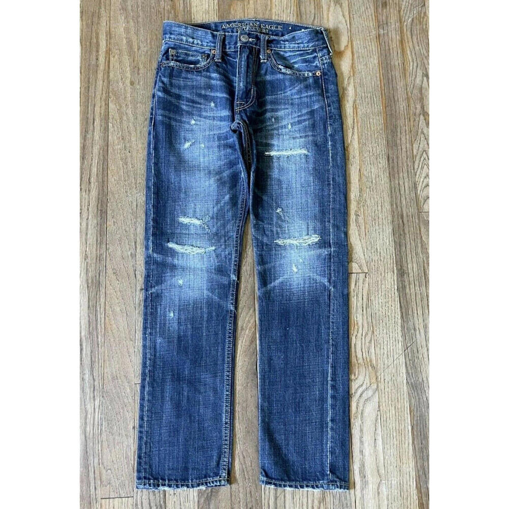 size 26x28 AEO American Eagle distressed slim jeans ExcellentC  100%Cotton